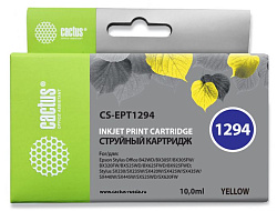 Картридж струйный Cactus CS-EPT1294 T1294 желтый (10мл) для Epson B42/BX305/BX305F/BX320/BX525/BX625/SX420/SX425/SX525/SX623 с чипом