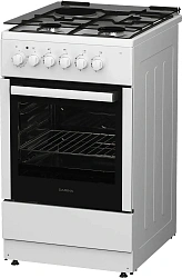 Плита Комбинированная Darina 1F KM241 323 белый (стеклянная крышка) реш.сталь