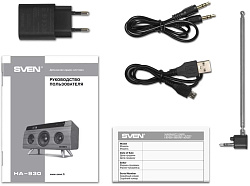 Колонка порт. Sven АС HA-930 дерево/черный 30W 1.0 BT/3.5Jack/USB 2200mAh