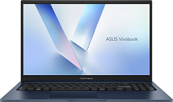 Ноутбук Asus Vivobook 15 X1504MA-BQ601 Core 3 304 8Gb SSD256Gb Intel Graphics 15.6" IPS FHD (1920x1080) без ОС blue WiFi BT Cam (90NB17I1-M01140)