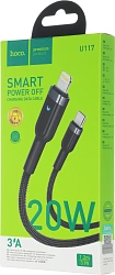 Кабель Hoco U117 IP(01467) USB Type-C-Lightning (m) 1.2м черный