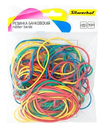 Резинки для купюр Silwerhof 189019 d=60мм 2мм 100гр ассорти пластиковый пакет