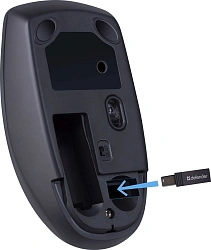 Мышь Defender Modern MB-985 черный оптическая 1600dpi беспров. USB 3but (52985)