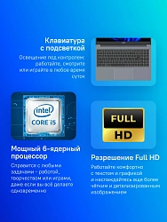 Ноутбук Tecno MegaBook K15SRA Core i5 13420H 16Gb SSD1Tb Intel UHD Graphics 15.6" IPS FHD (1920x1080) Windows 11 Home grey WiFi BT Cam 6060mAh (71003300513)
