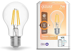 Умная лампа Gauss IoT Smart Home E27 6.5Вт 806lm Wi-Fi (упак.:1шт) (1200112)