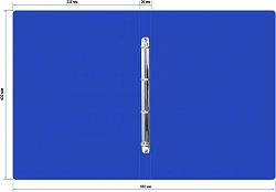 Папка на 4-х кольцах Бюрократ -0827VA3BLU A3 верт. пластик 0.8мм кор.27мм синий