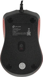 Мышь Оклик 225M черный/красный оптическая 1200dpi USB для ноутбука 3but (288237)