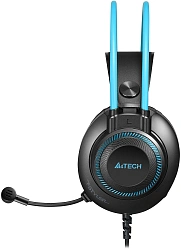 Наушники с микрофоном A4Tech Fstyler FH200U серый/синий 2м накладные USB оголовье (FH200U BLUE)