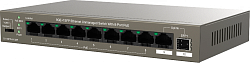 Коммутатор IP-Com G1110PF-8-102W (L2) 9x1Гбит/с 1xКомбо(1000BASE-T/SFP) 1SFP 8PoE 92W неуправляемый