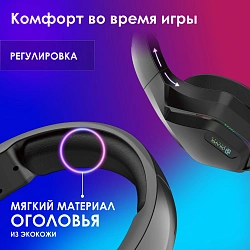 Наушники с микрофоном Оклик HS-L600G черный 2.2м мониторные USB оголовье (1939588)