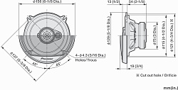 Колонки автомобильные Pioneer TS-A1371F 300Вт 89дБ 4Ом 13см (5дюйм) (ком.:2кол.) коаксиальные трехполосные