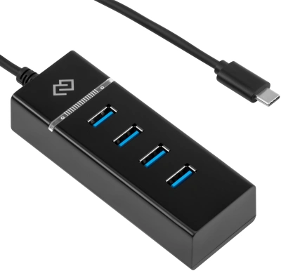 Разветвитель USB-C Digma DHUB-4USB-C-3.0 4порт. черный