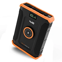 Электростанция портативная TopON TOP-X60 60000mAh 10A QC3.0/PD 3xUSB беспров.зар. черный/оранжевый (103765)