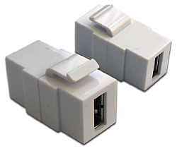 Адаптер проходной Lanmaster LAN-OK-USB20-AA/V-WH (упак.:1шт) 1м белый