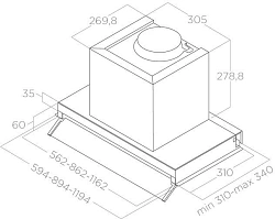 Вытяжка встраиваемая Elica Boxin IX/A/120 серебристый управление: поворотные переключатели (1 мотор)