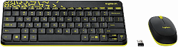 Клавиатура + мышь Logitech MK240 клав:черный/желтый мышь:черный/желтый USB беспроводная slim Multimedia (920-008213)