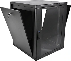 Шкаф коммутационный ЦМО (ШРН-М-12.500-9005) настенный 12U 600x520мм пер.дв.стекл 130кг черный 456мм 21.6кг 180град. 610мм IP20 сталь