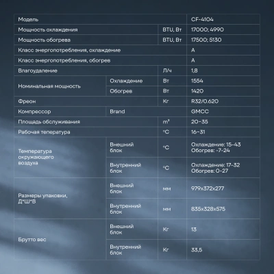 Сплит-система Coolfort CF-4104 белый