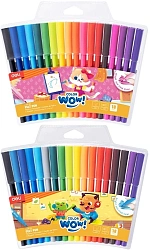 Фломастеры Deli EC165-18 Colorwow круг. пулевидный пиш. наконечник Вентилируемый смываемые 18цв. (18шт.)