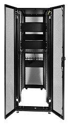 Шкаф серверный ЦМО (ШТК-СП-48.6.10-48АА-9005) напольный 48U 600x1000мм пер.дв.перфор. задн.дв.двуст. 4 бок.пан. 1350кг черный 683мм 156кг 120град. 2215мм IP20 металл