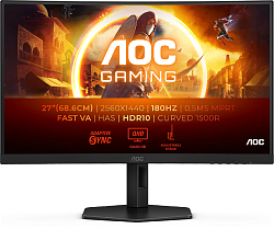 Монитор AOC 27" Gaming CQ27G4X черный VA LED 16:9 HDMI матовая HAS Piv 300cd 178гр/178гр 2560x1440 180Hz FreeSync Premium Pro DP Quad 2K (1440p) 5.91кг