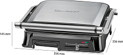 Электрогриль Clatronic KG 3571 2000Вт серебристый/черный