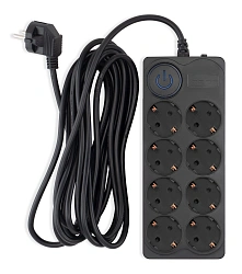 Сетевой фильтр Ippon BK-8-EU-5-10-B 5м (8 розеток) черный (коробка)