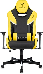 Кресло игровое Knight Thunder 5X черный/желтый экокожа крестов. металл