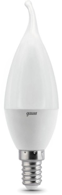 Лампа светодиодная Gauss 104101307 6.5Вт цок.:E14 свеча 220B 6500K св.свеч.бел.хол. (упак.:10шт)