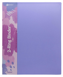 Папка на 2-х кольцах Бюрократ Pastel PAST0812/2RVIO A4 пластик 0.5мм кор.27мм торц.карм с бум. встав фиолетовый