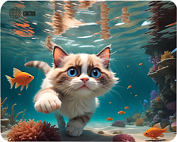 Коврик для мыши Cactus Fish Cat рисунок 300x250x3мм (CS-MP-D15M)