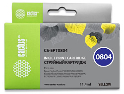 Картридж струйный Cactus CS-EPT0804 T0804 желтый (11.4мл) для Epson Stylus Photo P50/PX650/PX660/PX700/PX700W/PX710/PX710W/PX720/PX720WD/PX800/PX800FW/PX810/PX810FW/PX820/PX820FWD/R265/R285/R360/RX560/RX585/RX685 с чипом