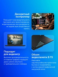 Ноутбук Gigabyte G6 Core i7 13620H 32Gb SSD1Tb NVIDIA GeForce RTX4060 8Gb 16" IPS FHD+ (1920x1200) без ОС black WiFi BT Cam (KF-H3KZ894KD/32)