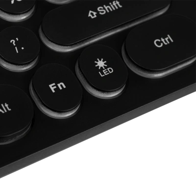Клавиатура Оклик 420MRL черный USB slim Multimedia LED