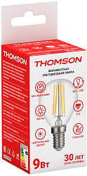 Лампа филам. Thomson Filament TH-B2086 9Вт цок.:E14 шар 220B св.свеч.бел.нейт. Globe (упак.:1шт)