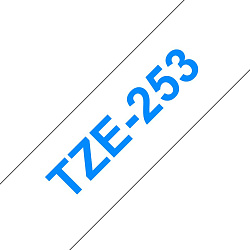Картридж ленточный Brother TZE253 синий на белом 24x8 для Brother P-Touch