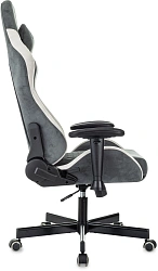 Кресло игровое Knight Regal Fabric серый/светло-серый искусственная замша крестов. металл