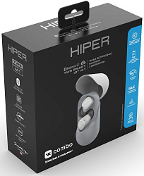 Гарнитура внутриканальные Hiper TWS Smart IoT M1 серый беспроводные bluetooth в ушной раковине (HTW-M10)