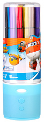 Фломастеры Deli EC150-18 Super Wings 18цв. пластиковая туба