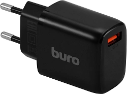 Сетевое зар./устр. Buro BUWG1 18W 3A (QC) USB-A универсальное черный (BUWG18P100BK)