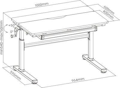 Стол детский Cactus CS-KD01-LBL столешница МДФ голубой 100x80x60см