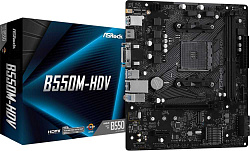 Материнская плата Asrock B550M-HDV Soc-AM4 AMD B550 2xDDR4 mATX AC`97 8ch(7.1) GbLAN RAID+VGA+DVI+HDMI