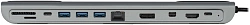 Стыковочная станция Digma DS-991 USB Type-C серый 1xHDMI 1xDP 1xminiDP 1xRJ-45 1xUSB Type-C 3xUSB 3.0