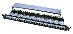 Патч-панель Hyperline PP3-19-24-8P8C-C6-SH-110D 19" 1U 24xRJ45 кат.6 FTP
