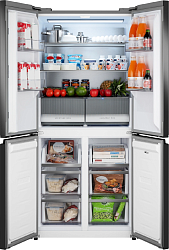 Холодильник Weissgauff WCD 450 Bru Steel Glass NoFrost Inverter 3-хкамерн. сталь инвертер
