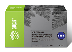 Картридж струйный Cactus CS-EPT8651 T8651 черный пигментный (8000стр.) для Epson WF5190/5690 с чипом