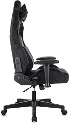 Кресло игровое Zombie Ghost Fabric черный Light-20 с подголов. крестов. пластик