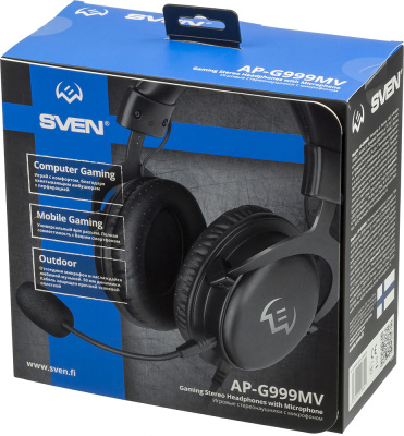 Наушники с микрофоном Sven AP-G999MV серый 2м мониторные оголовье (SV-018641)