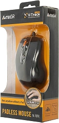 Мышь A4Tech V-Track Padless N-70FX черный оптическая 1600dpi USB для ноутбука 7but