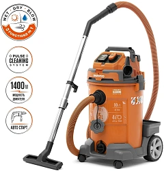 Строительный пылесос Daewoo DAVC 2500SD 1400Вт (уборка: сухая/сбор воды/выдув) оранжевый